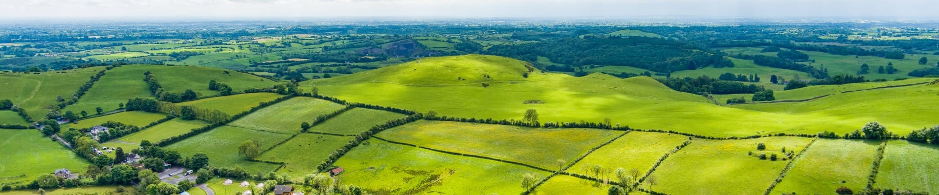 patchwork fields spread across county